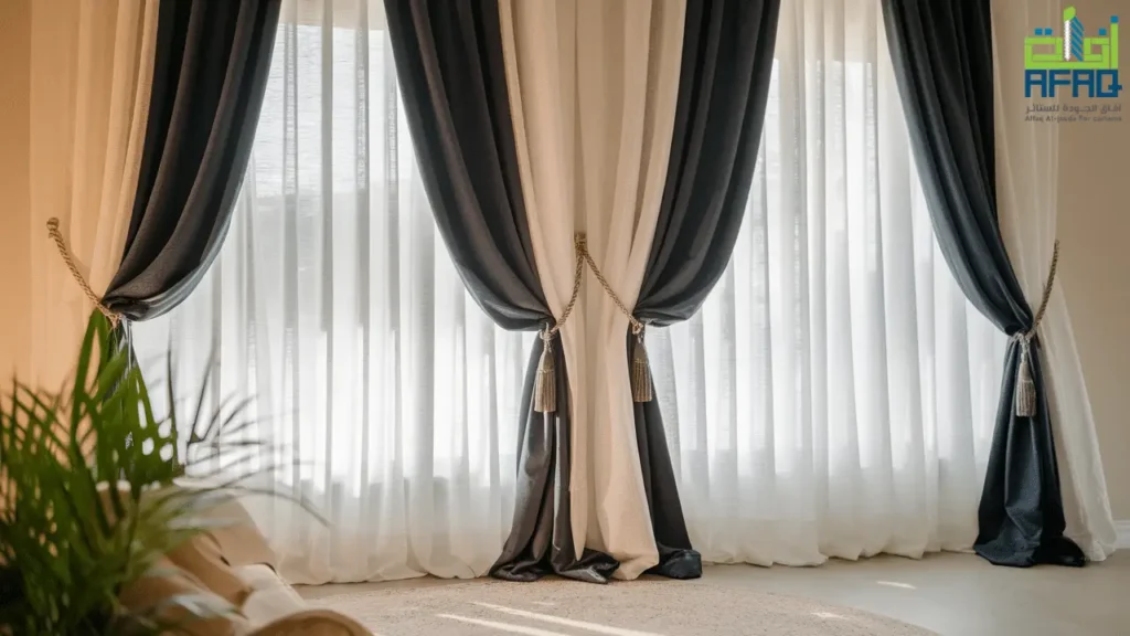 أشكال ستائر شيفون على مواسير من آفاق الجودة